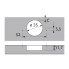 Петля Intermat 9973, угол открывания 110°, накладная навеска (В 12,5 мм), под прикручивание (ТН 42), без функции самозакрывания